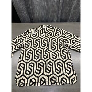 Zara Women's XL Button Up Long Sleeve Shirt Geometric Graphic Print